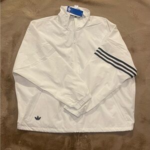 ADIDAS NEW CLASSICS NEUCLASSICS WHITE JACKET ADICOLOR IVORY LIGHTWEIGHT L XL